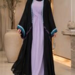 القماش كريب مع شغل كوروشيه